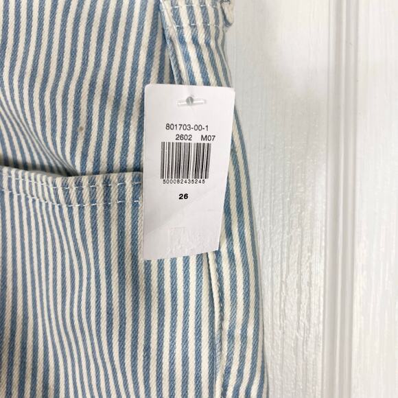 New OLD NAVY Extra High-Waisted Button-Fly Sky-Hi Straight Striped Jeans 26 - Picture 5 of 15